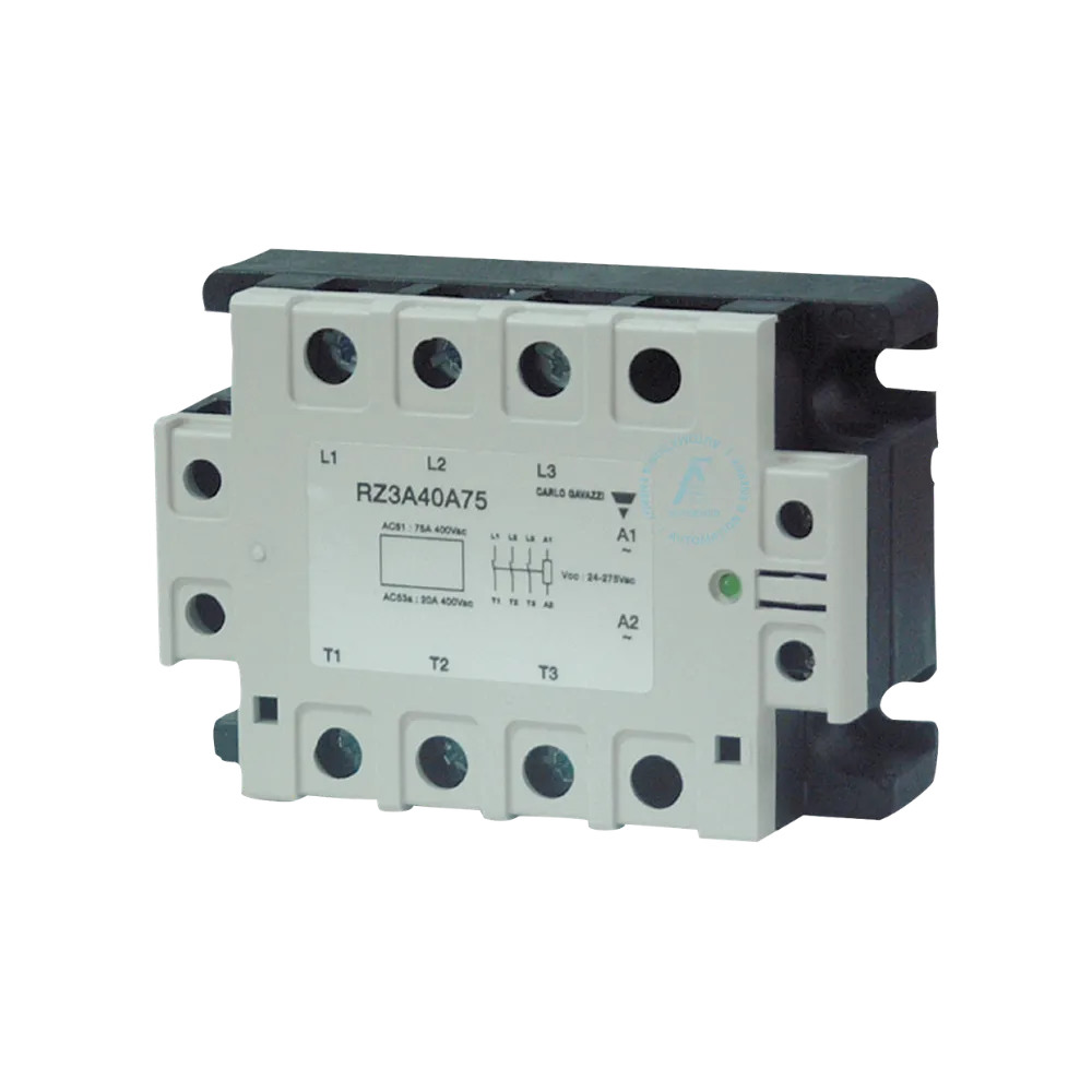 relevador de estado sólido trifásico carlo gavazzi rz3a60a55 55a 660vac control 24-275vac 24-50vdc